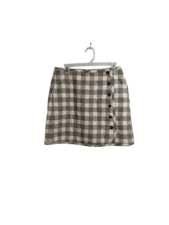 Madewell Dresses & Skirts - Madewell Beige and White Checked Button-Side Mini Skirt